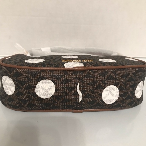 NWT Michael Kors Carmela Small Polka Dot and Signature Logo Pochette Crossbody - Picture 7 of 12